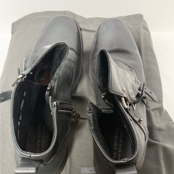 John Varvatos Black Leather Buckle Boots main image 16